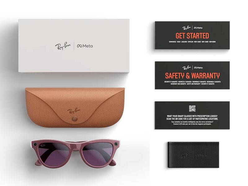 Gafas IA Ray-Ban Meta 2 Skyler Transitions montura estándar - Qué incluye la caja Gafas IA Ray-Ban Meta 2 Skyler Transitions montura estándar Qué incluye la caja