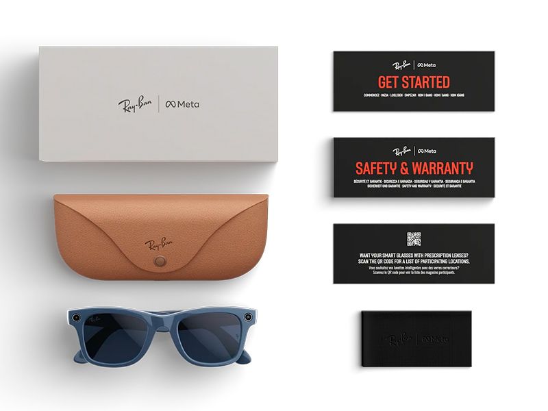 Gafas IA Ray-Ban Meta 2 Wayfarer Transitions montura grande Qué incluye la caja