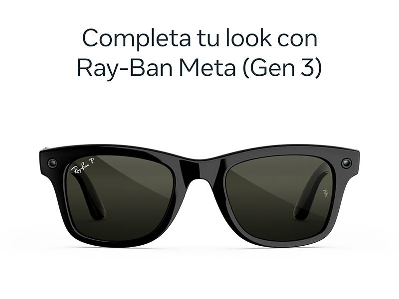 Gafas IA Ray-Ban Meta 3 Wayfarer polarizadas montura estándar - Completa tu look con Rayban Meta (Gen 3) Gafas IA Ray-Ban Meta 3 Wayfarer polarizadas montura estándar Completa tu look con Rayban Meta (Gen 3)