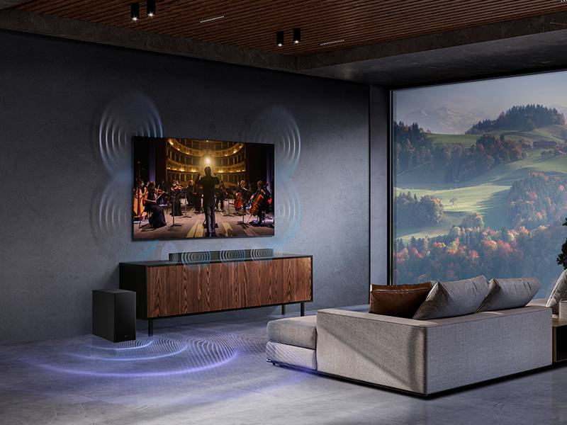 Barra de sonido Samsung HW-B650F/ZF - Sonido de TV y barra… ¡a la vez! Q-Symphony Barra de sonido Samsung HW-B650F/ZF Sonido de TV y barra… ¡a la vez! Q-Symphony