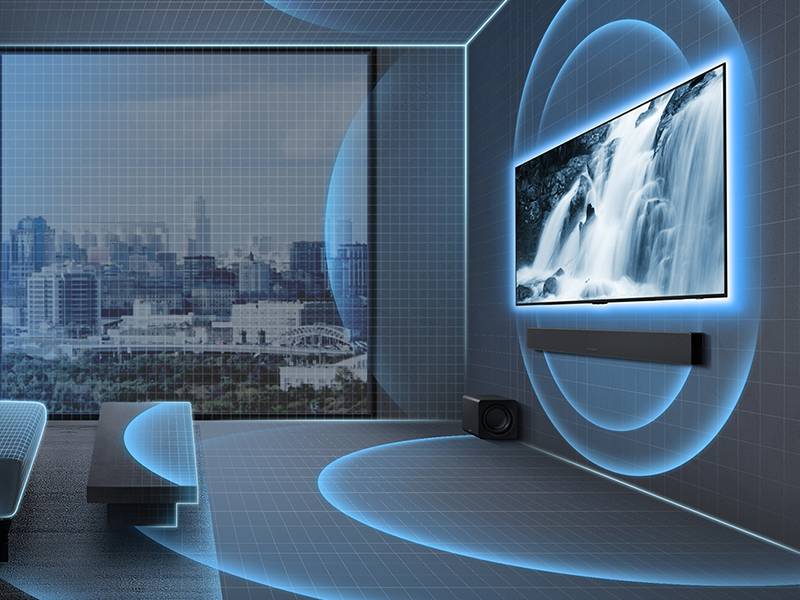 Barra de sonido Samsung HW-Q600H/XC Mejora el sonido en tiempo real con Adaptive Sound