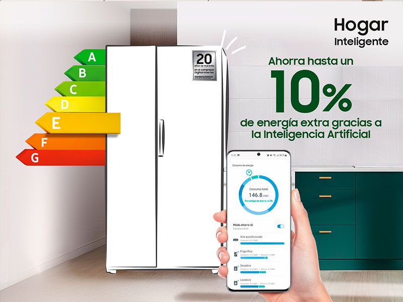 Frigorífico americano Samsung RS90F66BEFEF SmartThings AI Energy Mode