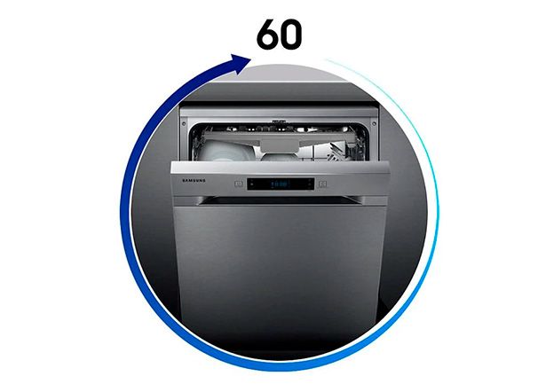 Lavavajillas Samsung DW60M6040FS/EC precio. Programa rápido de 60'
