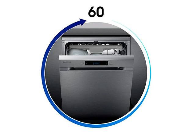 Lavavajillas Samsung DW60M6040FS/EC Programa rápido de 60'