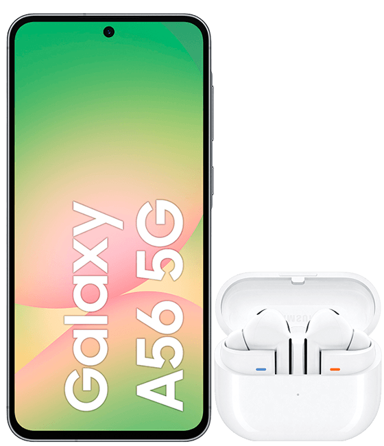 Samsung Galaxy A56 5G 256 GB negro + auriculares inalámbricos Galaxy Buds3 Pro blancos
