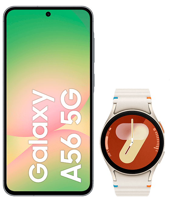 Samsung Galaxy A56 5G 256 GB negro + Samsung Galaxy Watch7 (40 mm) beige Samsung Galaxy A56 5G 256 GB negro + Samsung Galaxy Watch7 (40 mm) beige
