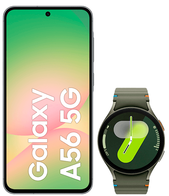 Samsung Galaxy A56 5G 256 GB negro + Samsung Galaxy Watch7 (44 mm) verde