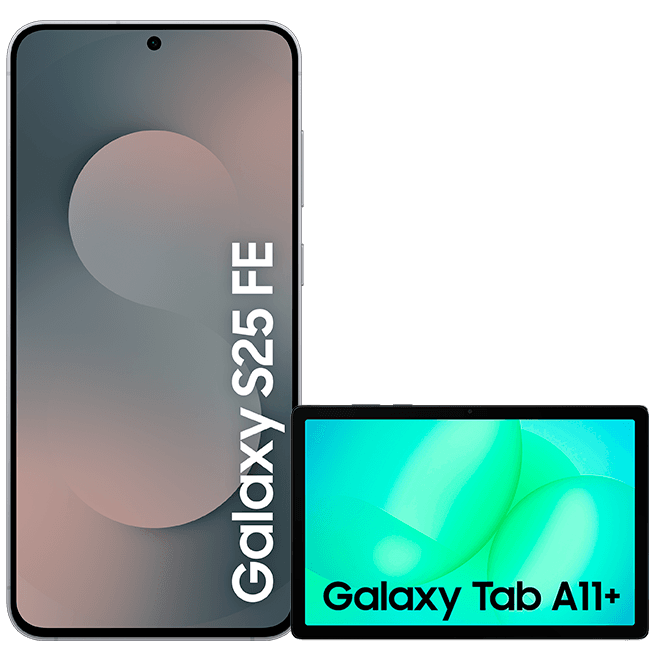 Samsung Galaxy S25 FE 128 GB negro + Samsung Galaxy Tab A11+ Wi-Fi 128 GB gris Samsung Galaxy S25 FE 128 GB negro + Samsung Galaxy Tab A11+ Wi-Fi 128 GB gris