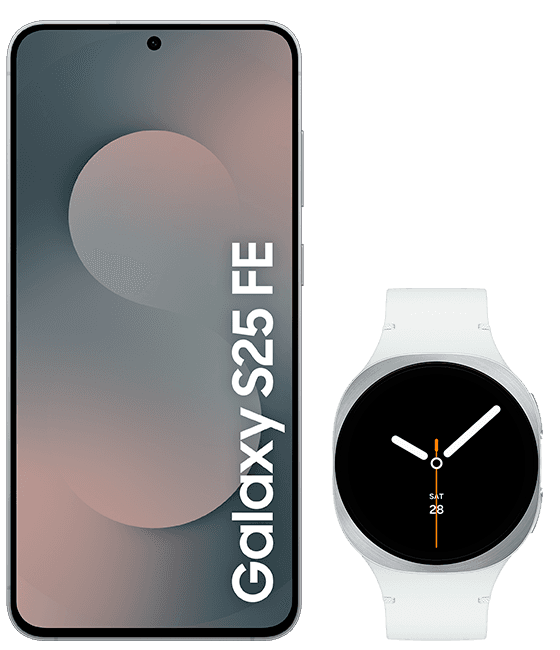 Samsung Galaxy S25 FE 128 GB negro + Samsung Galaxy Watch8 (40 mm) plata