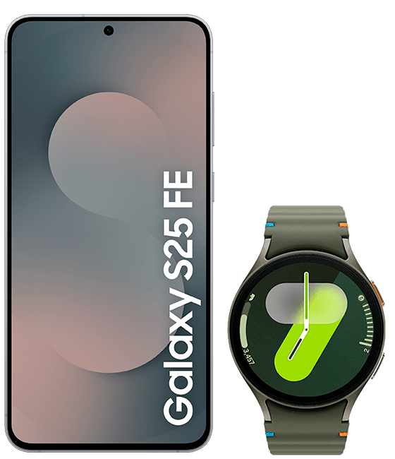Samsung Galaxy S25 FE 128 GB negro + Samsung Galaxy Watch7 (44 mm) verde