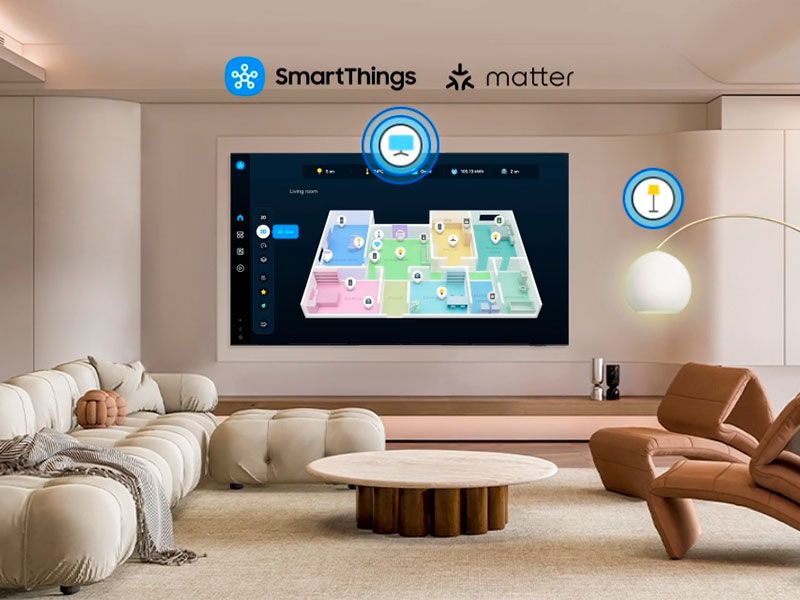 Samsung TQ85QN74FATXXC Controla tu casa desde tu TV. SmartThings