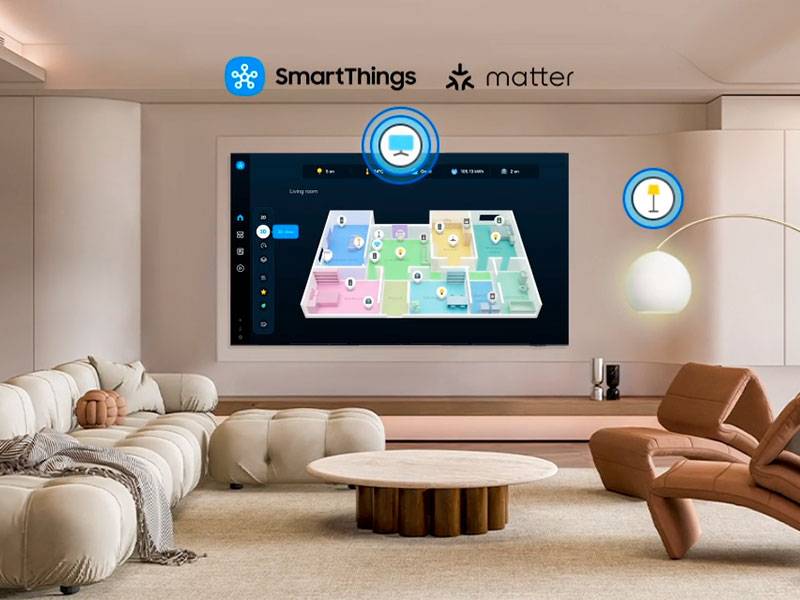 Samsung TQ75QN74FATXXC Controla tu casa desde tu TV. SmartThings