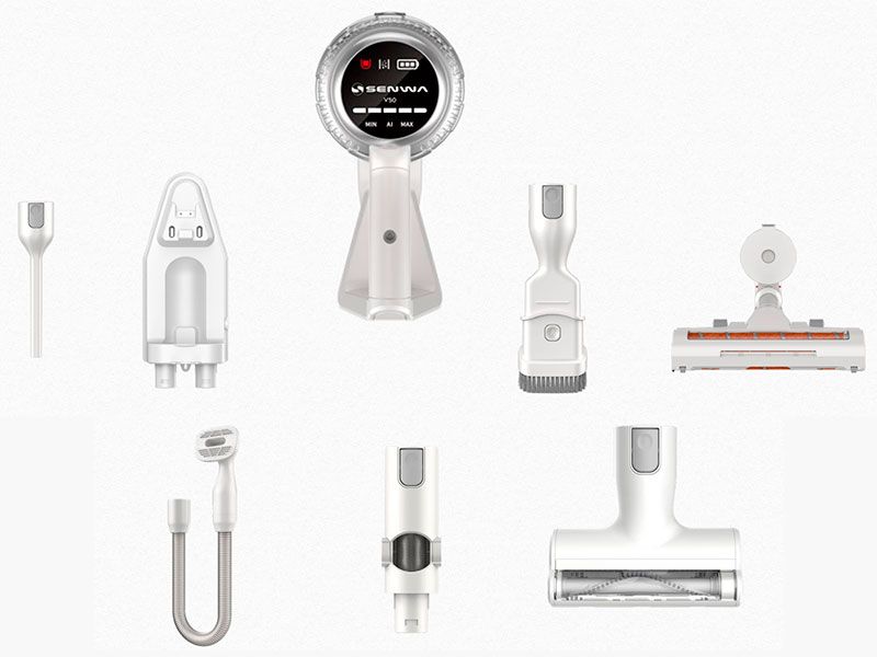 Aspiradora Senwa V50 Vacuum Incluye todo lo que necesitas para una limpieza impecable