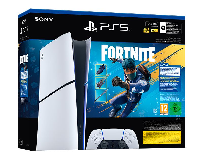 Consola PlayStation 5 Digital Edition (Chasis E) + Fortnite Flowering Chaos (digital) - Combina la creatividad de LEGO® y el universo de Fortnite Consola PlayStation 5 Digital Edition (Chasis E) + Fortnite Flowering Chaos (digital) Combina la creatividad de LEGO® y el universo de Fortnite