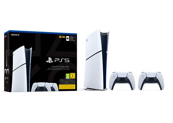 Consola PlayStation 5 Digital Edition (Chasis E) + 2 mandos DualSense - Juegos alucinantes Consola PlayStation 5 Digital Edition (Chasis E) + 2 mandos DualSense Juegos alucinantes