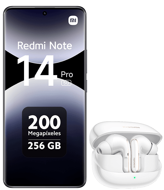 Xiaomi Redmi Note 14 Pro 5G 256 GB negro + auriculares inalámbricos Xiaomi Buds 5 Pro blancos
