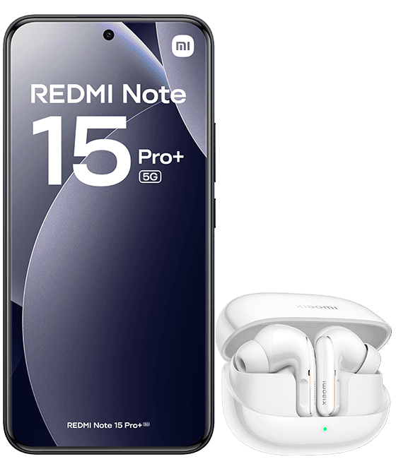 Xiaomi Redmi Note 15 Pro+ 5G 256 GB negro + auriculares inalámbricos Xiaomi Buds 5 Pro blancos Xiaomi Redmi Note 15 Pro+ 5G 256 GB negro + auriculares inalámbricos Xiaomi Buds 5 Pro blancos