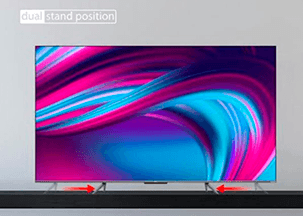 Smart TV TCL 55" C635 precio. Elegantes pies ajustables