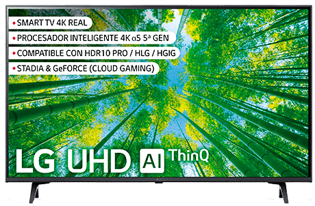 LG Smart TV 43" UQ80006LB negro reacondicionada