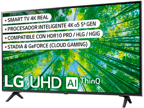 LG Smart TV 43" UQ80006LB negro reacondicionada