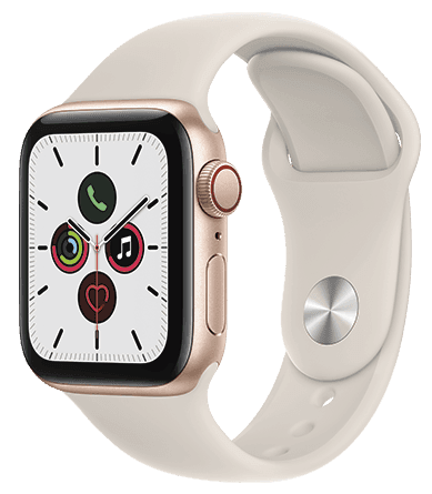 Apple Watch SE (2021) GPS + Cellular 40 mm Caja oro / Correa deportiva blanco estrella