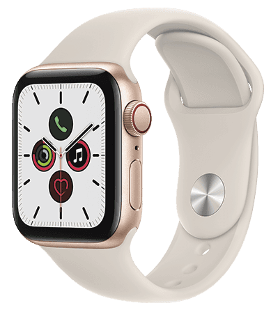 Apple Watch SE (2021) GPS + Cellular 40 mm Caja oro / Correa deportiva blanco estrella