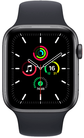 Apple Watch SE GPS + Cellular 44 mm Caja gris / Correa deportiva negra