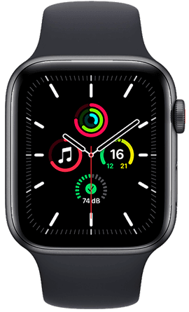 Apple Watch SE GPS + Cellular 44 mm Caja gris / Correa deportiva negra
