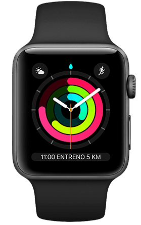 Apple Watch Series 3 42 mm - Caja aluminio con correa deportiva blanca