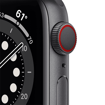 Apple Watch Series 6 40mm Caja gris / Correa deportiva negra