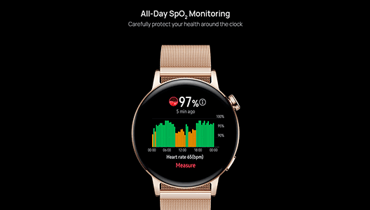 Huawei Watch GT 3 46mm negro precio. Monitorización de SpO2 24 horas y recordatorios especiales