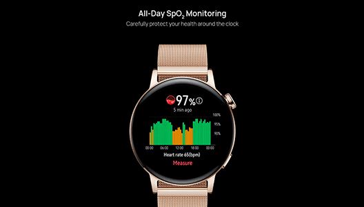 Huawei Watch GT 3 46mm negro Monitorización de SpO2 24 horas y recordatorios especiales