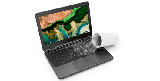 Lenovo 300e Chromebook negro precio. Suficientemente resistente para el ejército y para el aula