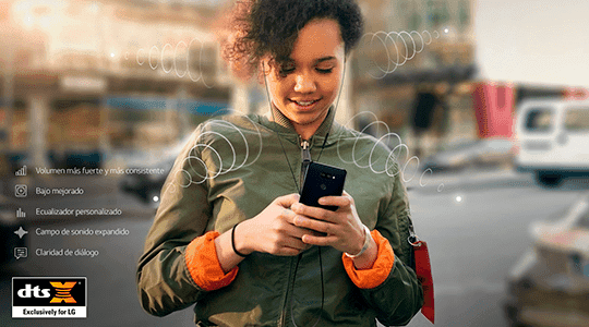 LG K40S Dual CAM 32 GB azul con funda de regalo Sonido envolvente DTS: X