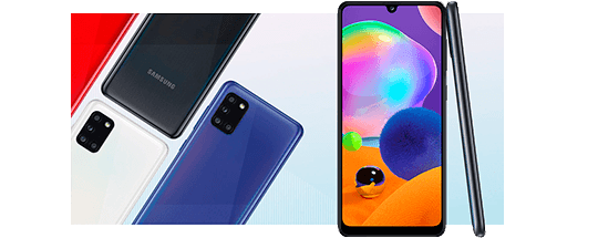 Samsung Galaxy A31 128 GB azul Fino por fuera, grande por dentro