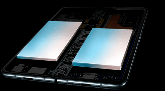 Samsung Galaxy Fold 512 GB negro precio. Batería de celdas duales para un suministro de energía más inteligente