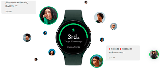 Samsung Galaxy Watch4 (40mm) - Tus colegas de entrenamiento te cubrirán las espaldas Samsung Galaxy Watch4 (40mm) Tus colegas de entrenamiento te cubrirán las espaldas