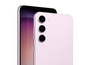 Samsung Galaxy S23 en varios colores sobre fondo blanco