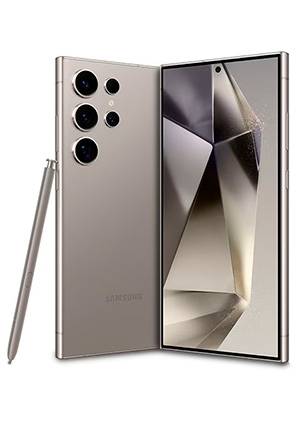 Vista lateral del Galaxy S24 mostrando su marco de titanio